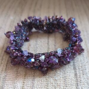 Purple Beaded Overload Gemstone Bracelet